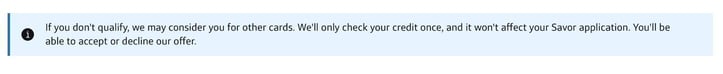 Capital One Savor Application Step 5 blurb