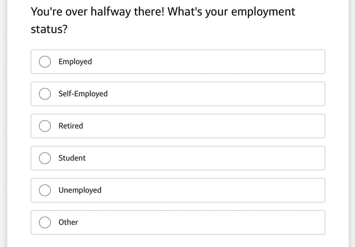 Screenshot of Capital One Application Step 6