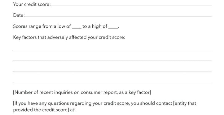 Example of a blank Adverse Action Notice letter Example of a blank Adverse Action Notice letter