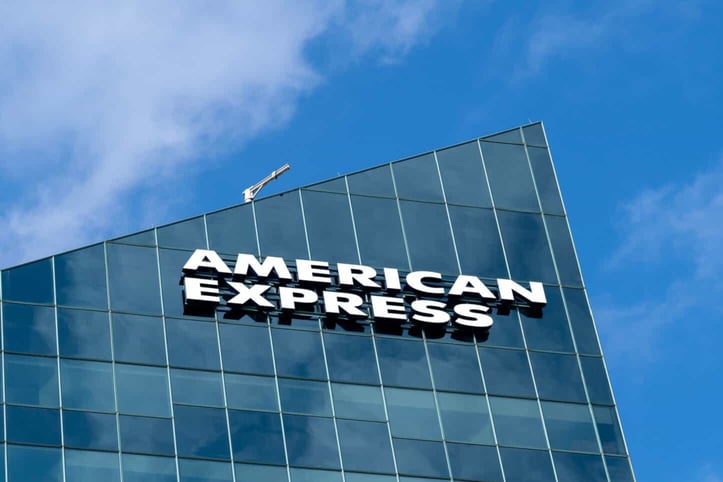 American Express sign on building American Express sign on building