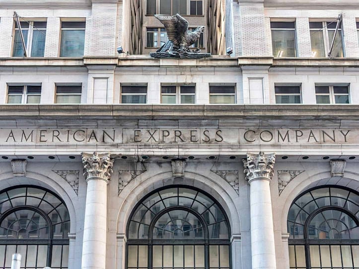 American Express signage on building American Express signage on building