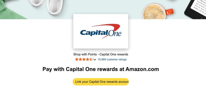 Capital One Amazon payment portal link screenshot