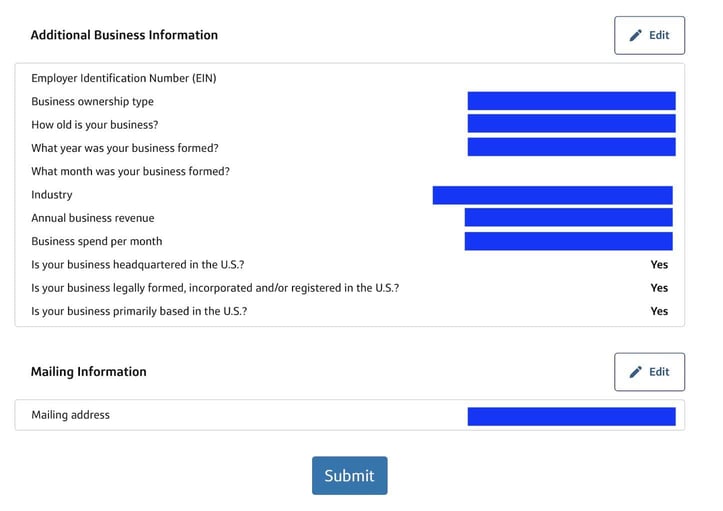 Screenshot of the Capital One Spark Select application step 6b Screenshot of the Capital One Spark Select application step 6b