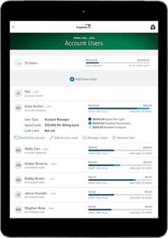 Screenshot of Capital One Mobile app on a tablet Screenshot of Capital One Mobile app on a tablet