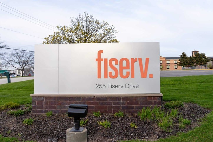 Fiserv sign Fiserv sign