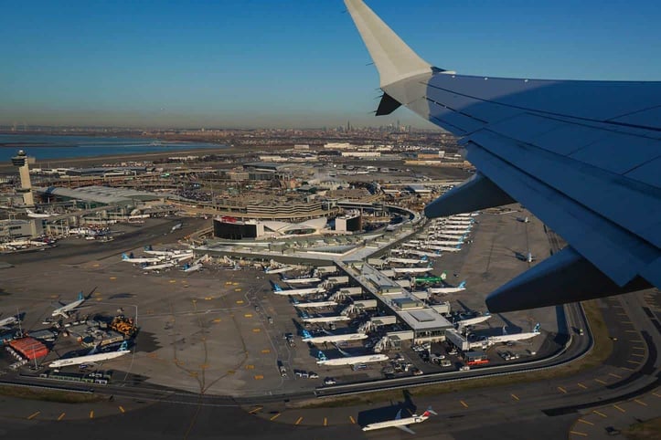 overhead view of JFK airport overhead view of JFK airport