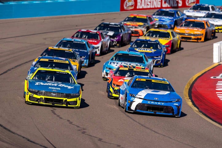 Racecars on a track Racecars on a track