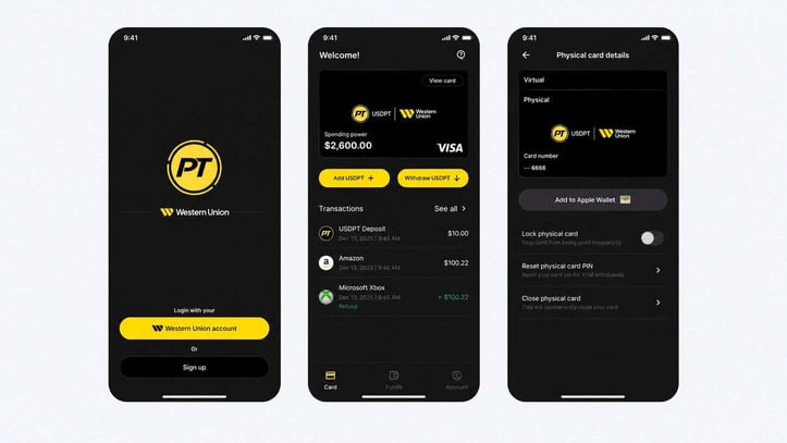 Screenshots of Stablecard by Western Union App