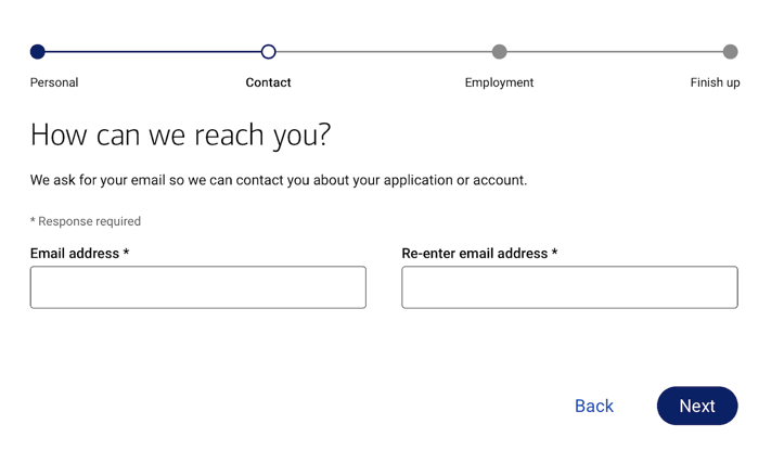 Screenshot of BankAmericard application step 5