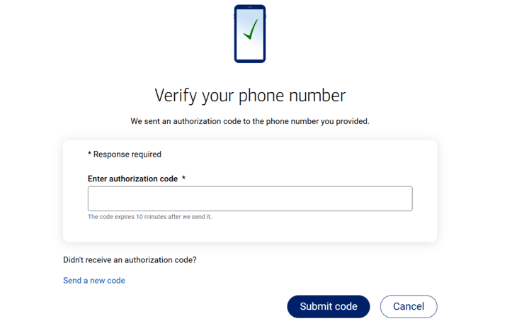 Screenshot of BankAmericard credit card for Students application step 5c
