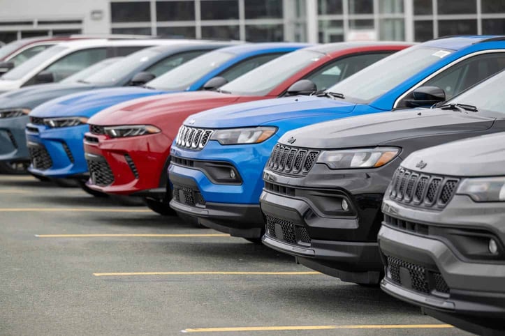 row of parked cars