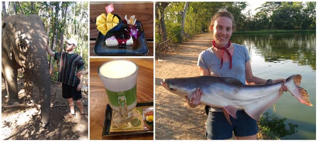 A collage of photos from the Cash Cow Couple's Thailand trip