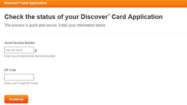 discover credit card check status