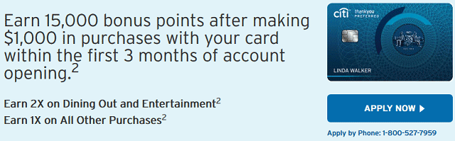 Screenshot of Citi ThankYou Card Signup Bonus Screenshot of Citi ThankYou Card Signup Bonus