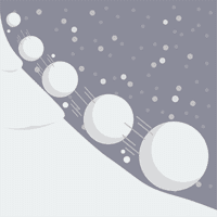 Graphic of Snowball Rolling Down Hill Graphic of Snowball Rolling Down Hill