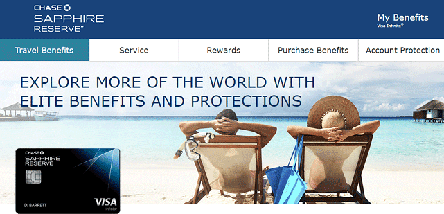 Screenshot of Chase Sapphire Reserve Travel Benefits Page Screenshot of Chase Sapphire Reserve Travel Benefits Page