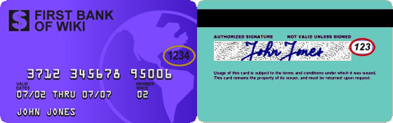 Photo of Credit Card CVV Locations Photo of Credit Card CVV Locations