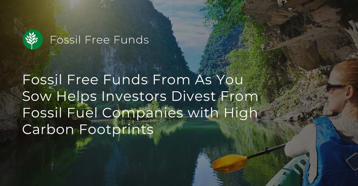 Fossil free funds from as you sow helps investors divest from fossil
